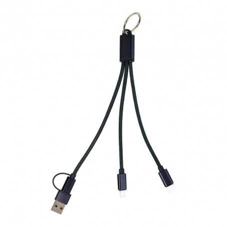 Portachiavi con cavo di ricarica USB Blu scuro