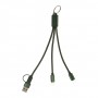 Portachiavi con cavo di ricarica USB Verde scuro