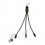 Portachiavi con cavo di ricarica USB Verde scuro