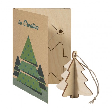 Cartolina natalizia, albero natalizio Naturale