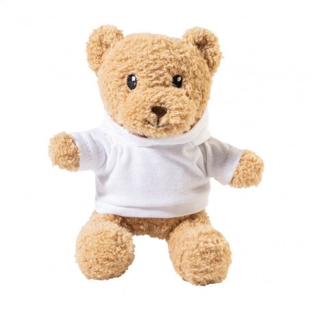 Peluche orsetto in RPET con felpa Bianco