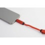 Portachiavi con cavo ricarica 60W USB-C Rosso