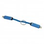 Portachiavi con cavo ricarica 60W USB-C Blu
