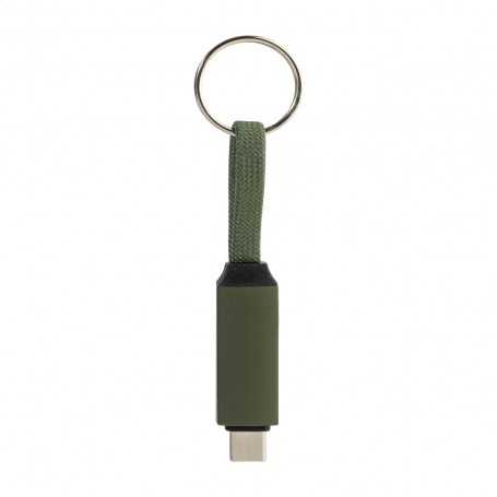 Portachiavi con cavo ricarica 60W USB-C Verde scuro