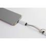 Portachiavi con cavo ricarica 60W USB-C Argento